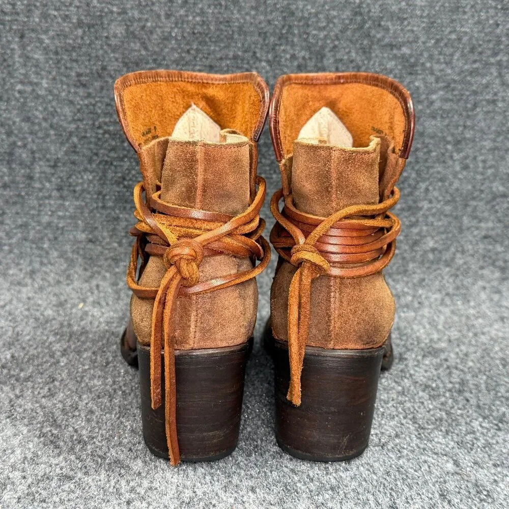Freebird By Steven Casey‎ Boots Women's Size 9 Brown Leather Lace Ankle Booties